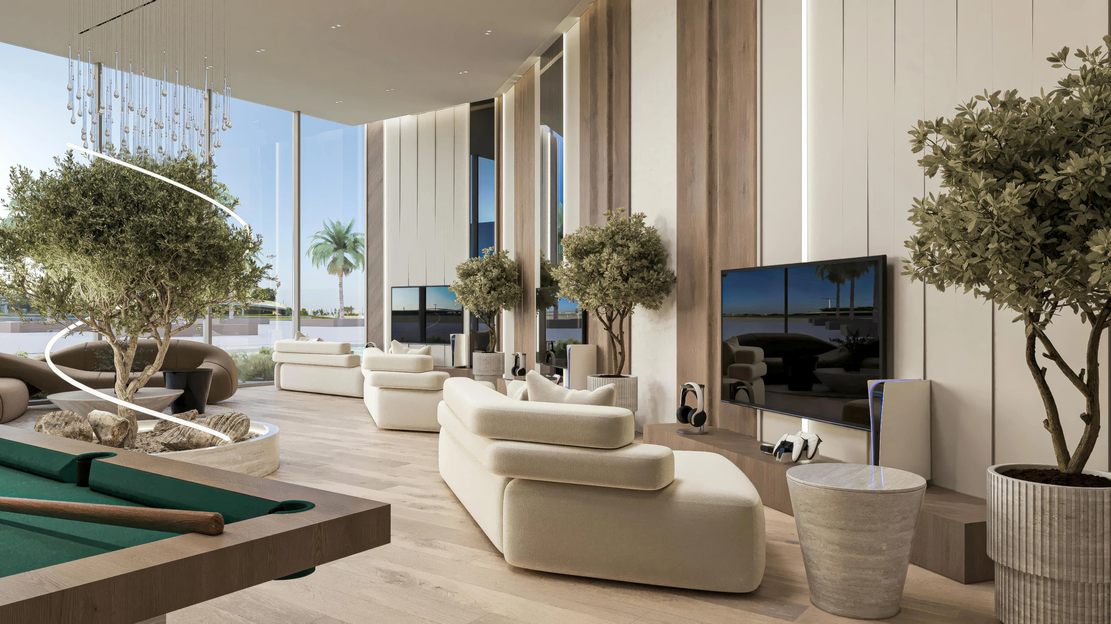 Sakura Gardens amenity Gaming Room - Wadi Al Safa 2, Dubai - by HRE Development