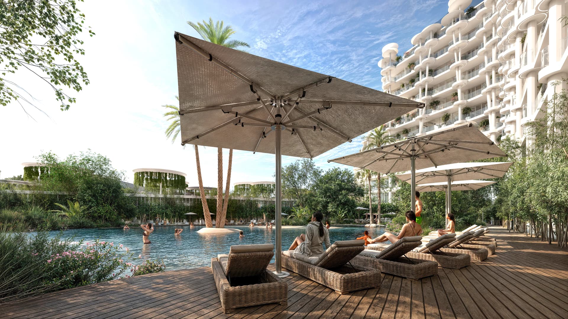 Sakura Gardens amenity Lagoon-style Pool in Wadi Al Safa 2, Dubai, by HRE Development