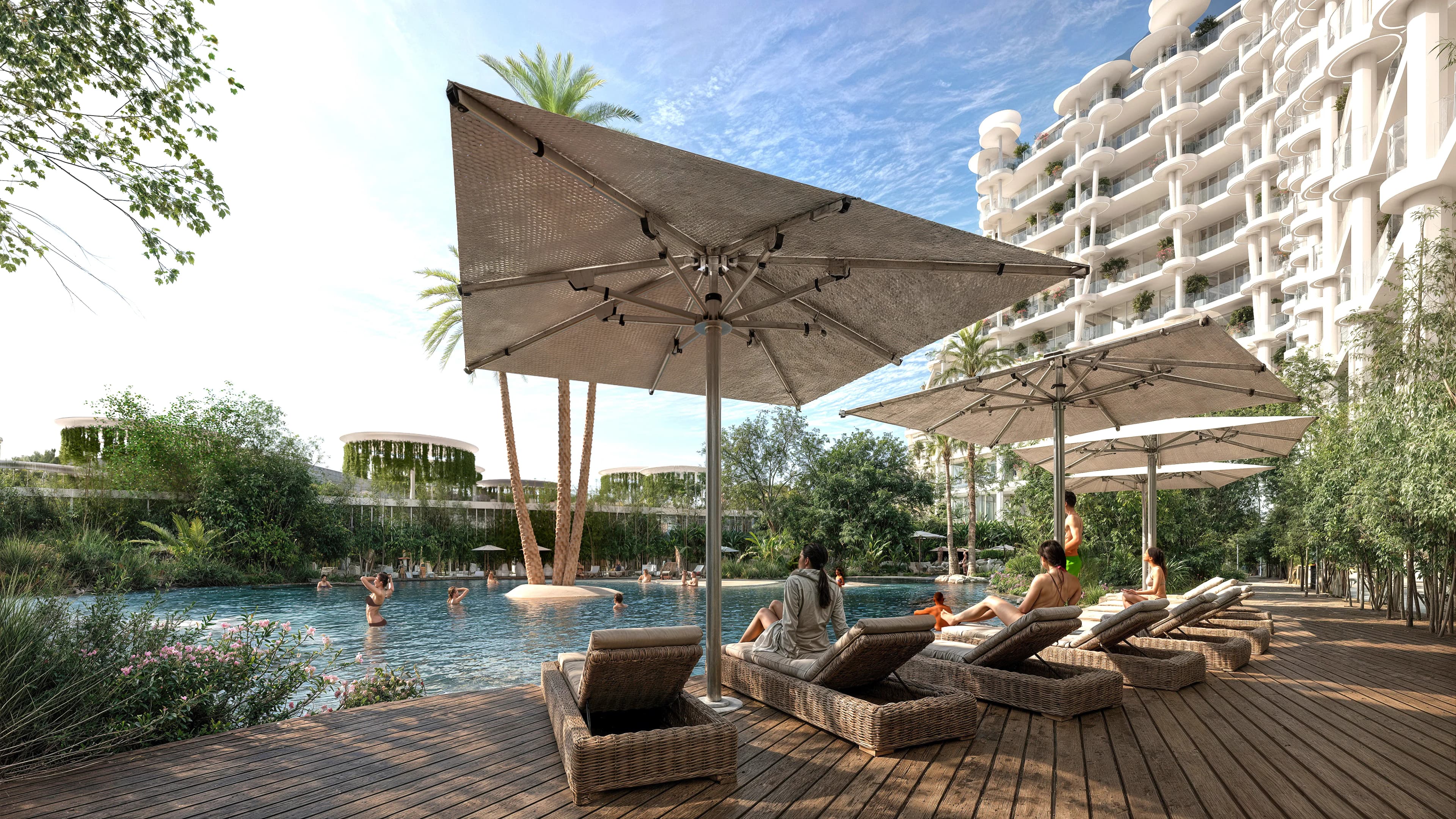 Sakura Gardens amenity Lagoon-style Pool - Wadi Al Safa 2, Dubai - by HRE Development