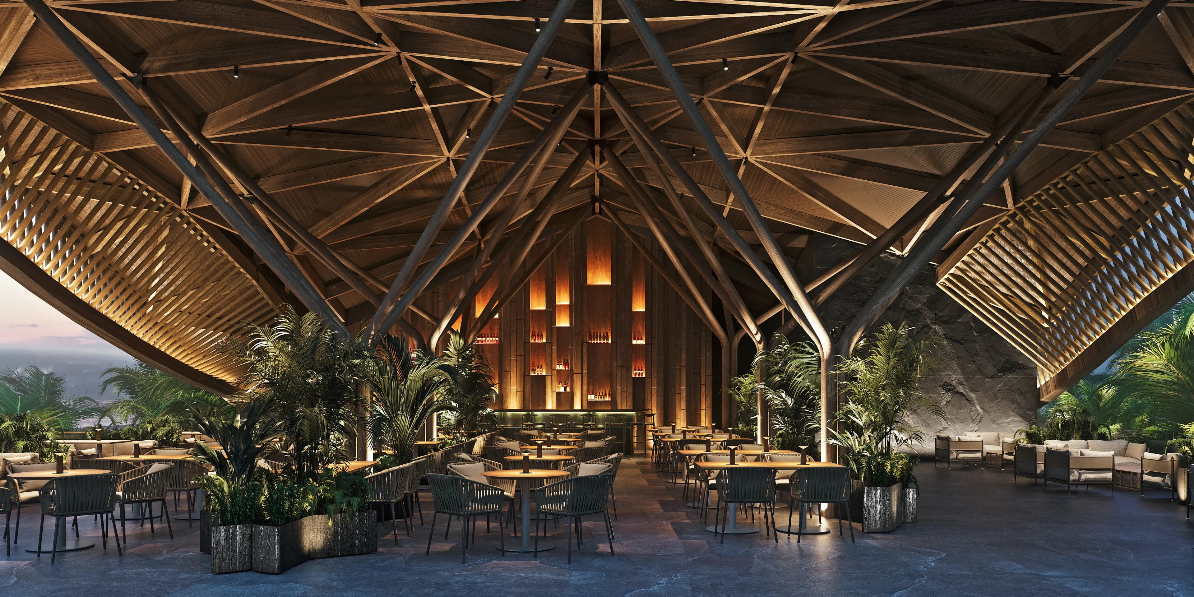 Salt Virgin Beach amenity Restaurant on the Rooftop - Karangasem, Dubai - by Big Waves Development
