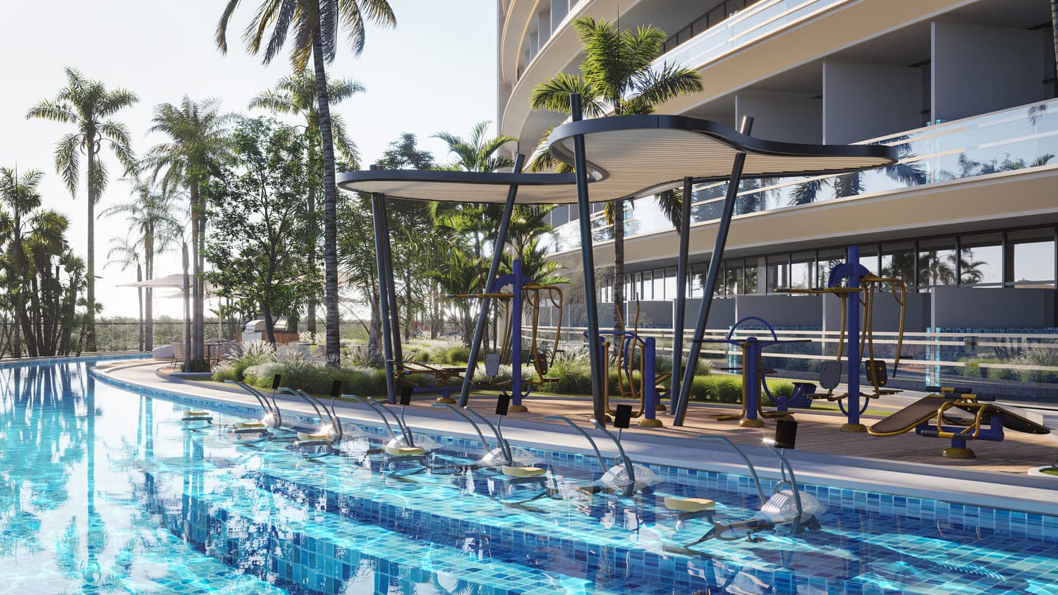 Samana Barari Heights amenity Aqua Gym - Majan, Dubai - by Samana