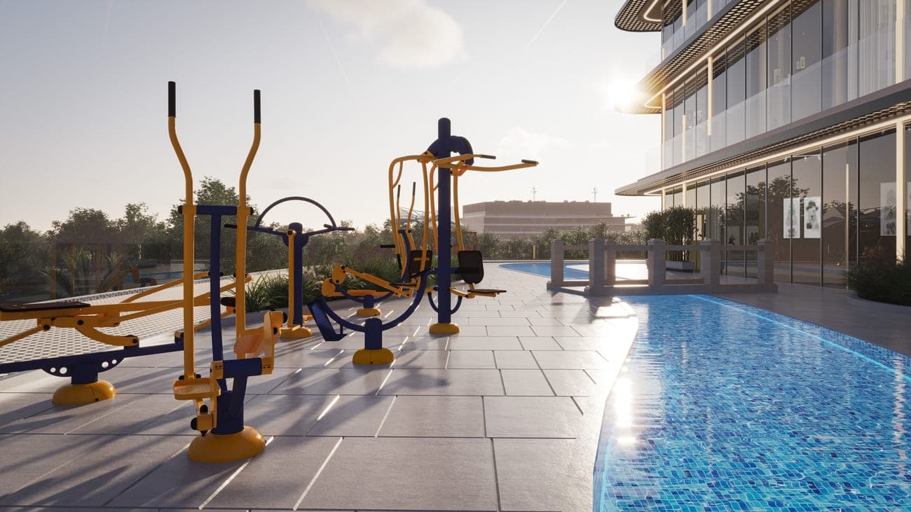Samana Barari Lagoons amenity Outdoor Gym - Majan, Dubai - by Samana