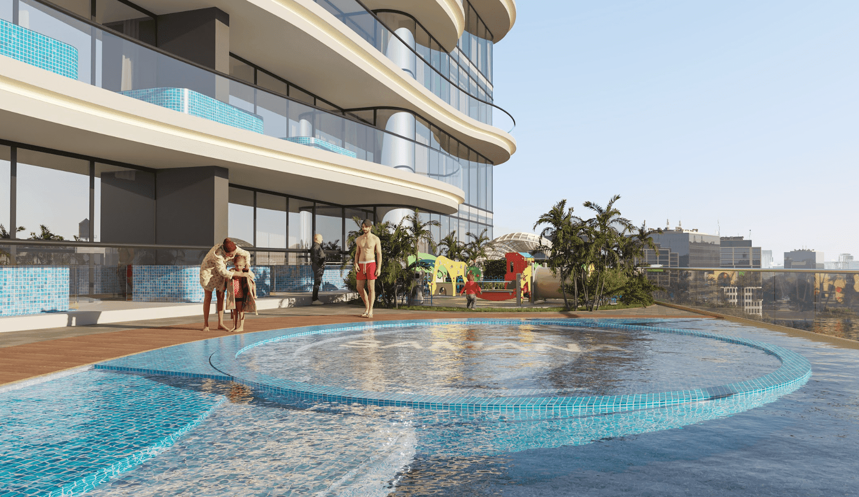Samana Barari Views amenity Splash Pool For Kids - Majan, Dubai - by Samana