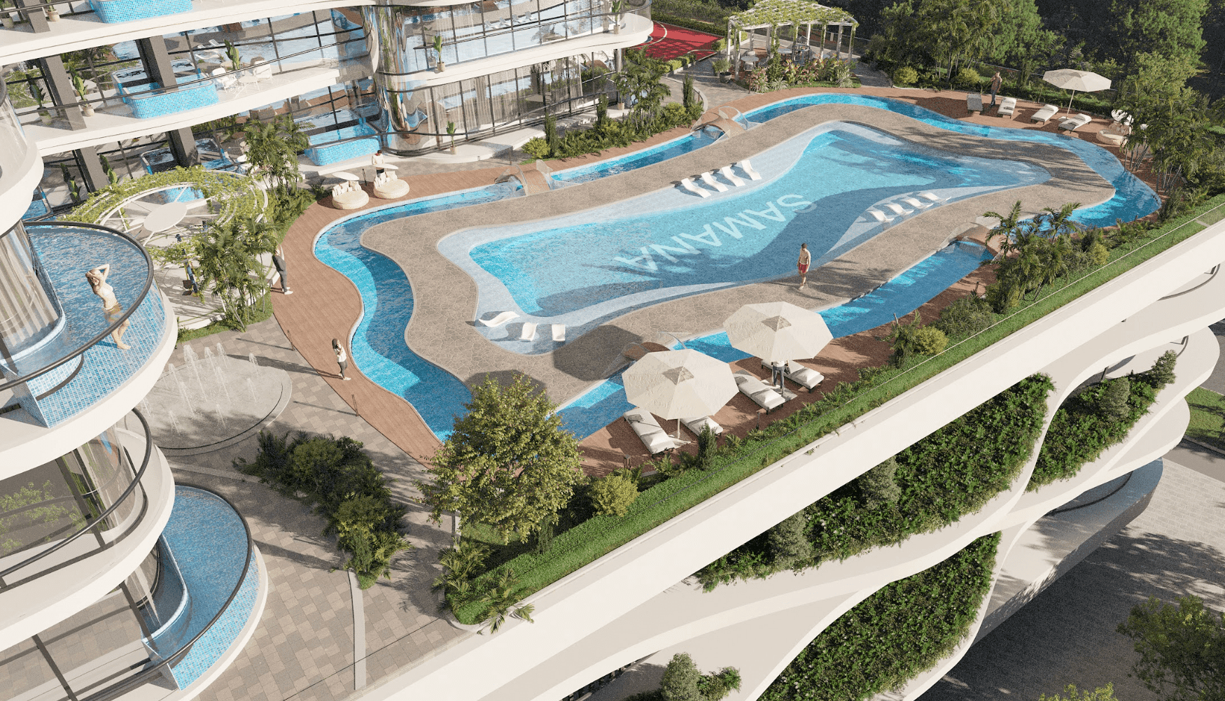 Samana Barari Views amenity Swimming Pool & Jacuzzi in Majan, Dubai