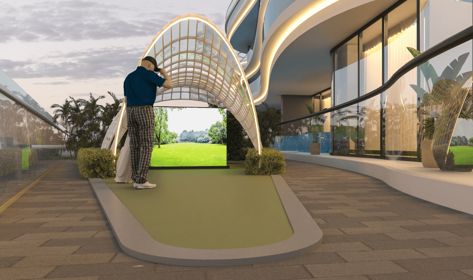 Samana Barari Views amenity Vr Golf - Majan, Dubai - by Samana