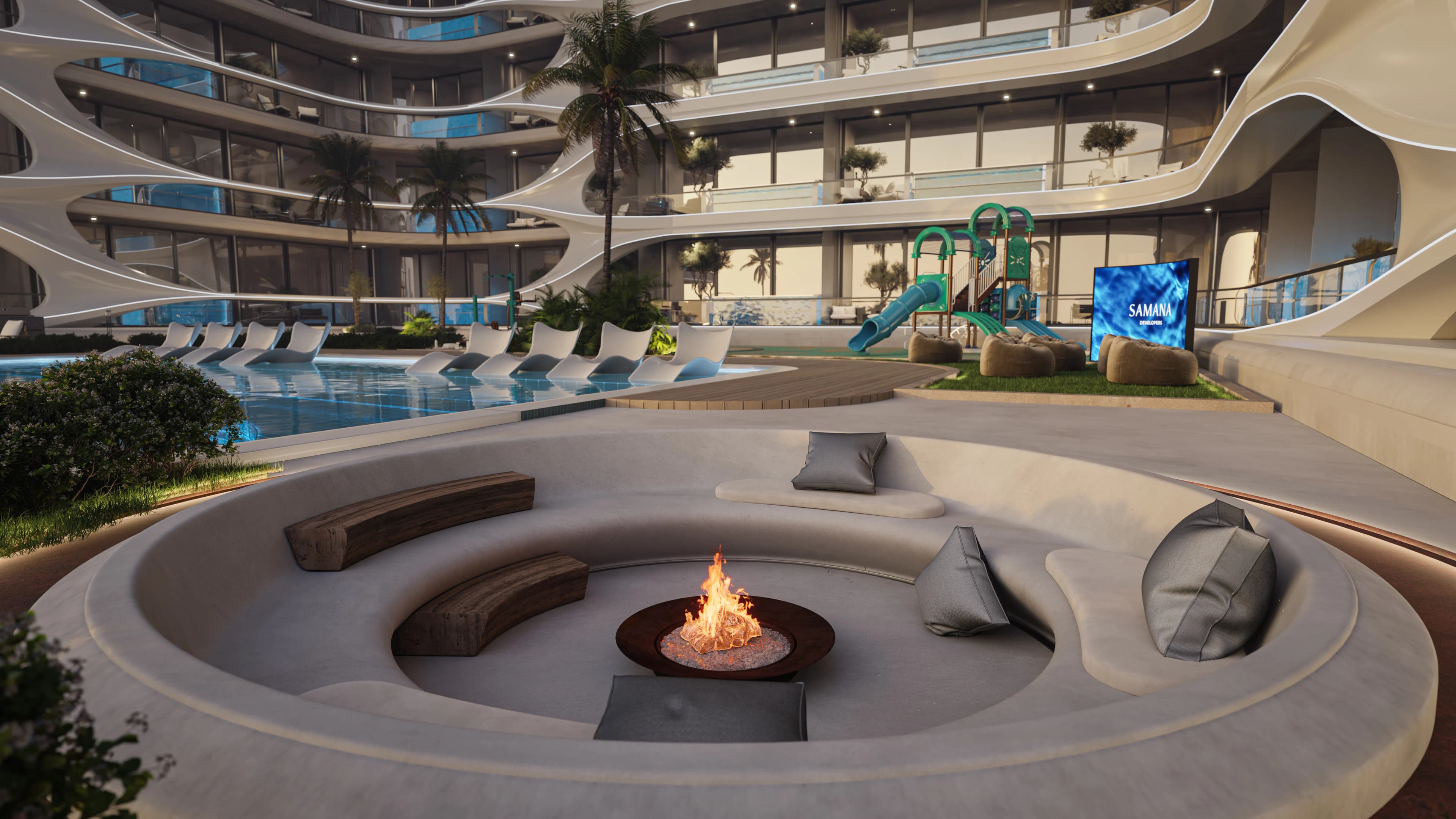 Samana Boulevard Heights amenity BonFire - Wadi Al Safa 5, Dubai - by Samana