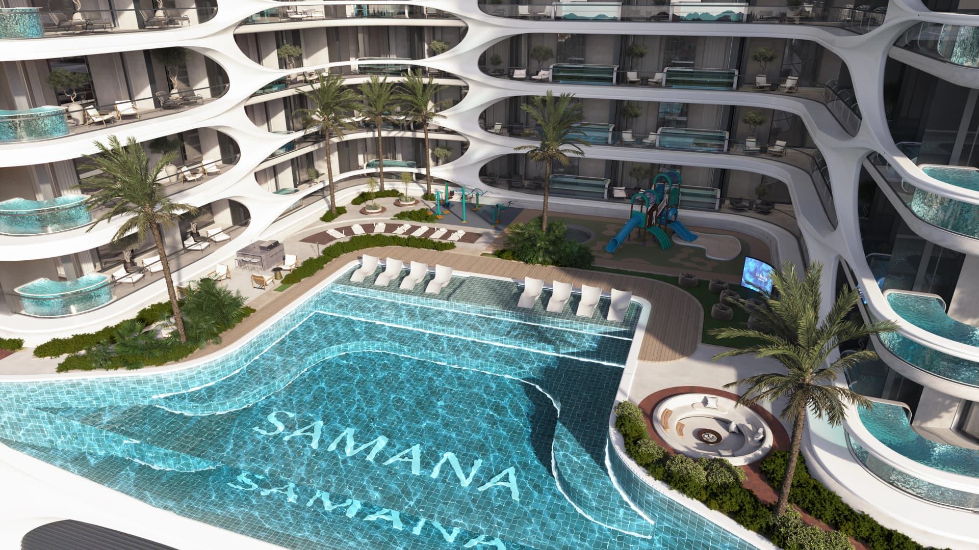 Samana Boulevard Heights amenity Outdoor Swimming Pool in Wadi Al Safa 5, Dubai