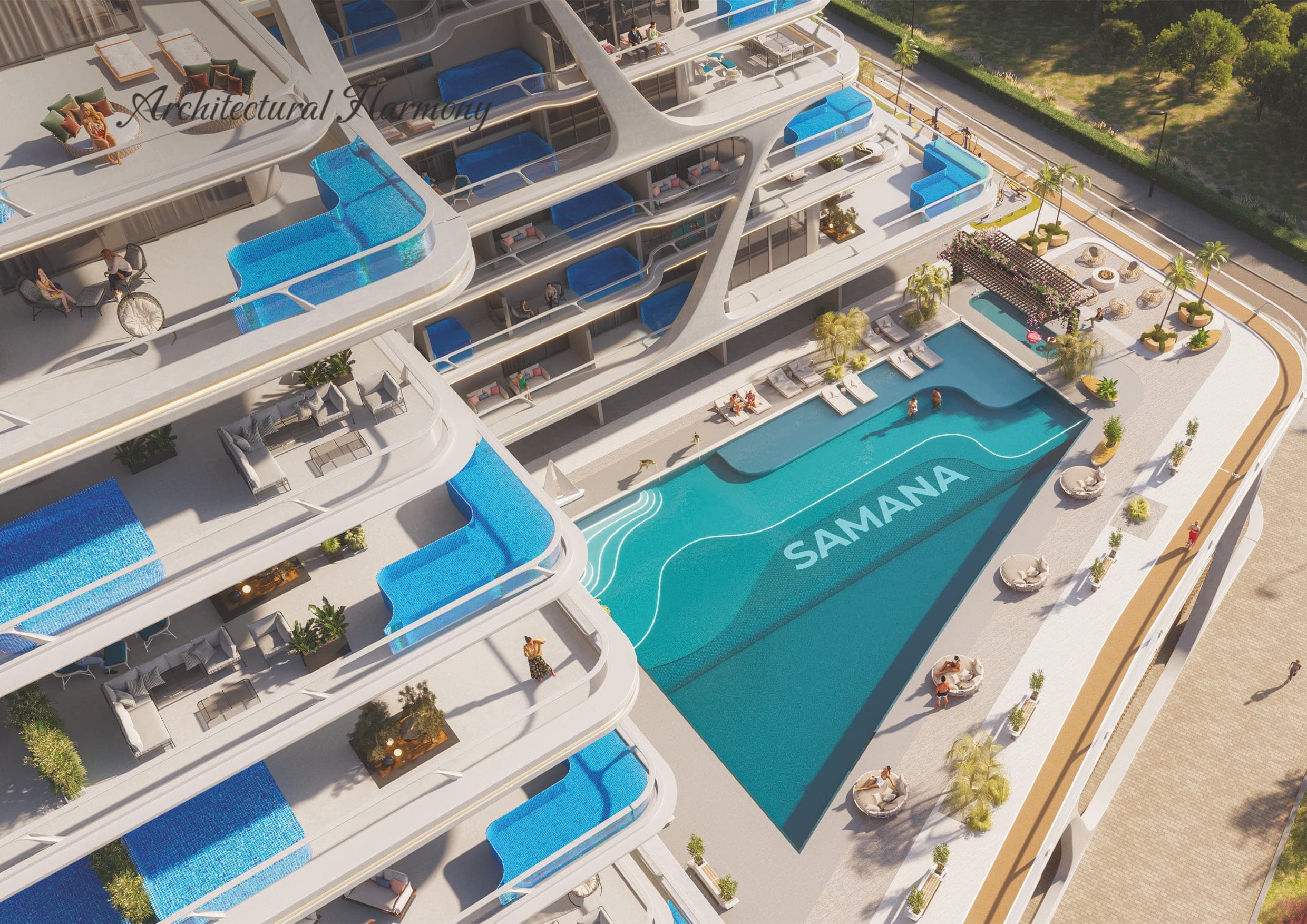 Samana California Phase 2 amenity Swimming Pool - Discovery Gardens, Dubai - by Samana