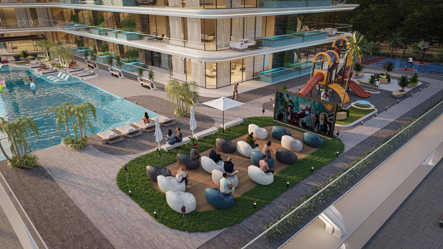 Samana Golf Views amenity Outdoor Cinema - Dubai Sports City, Dubai - by Samana