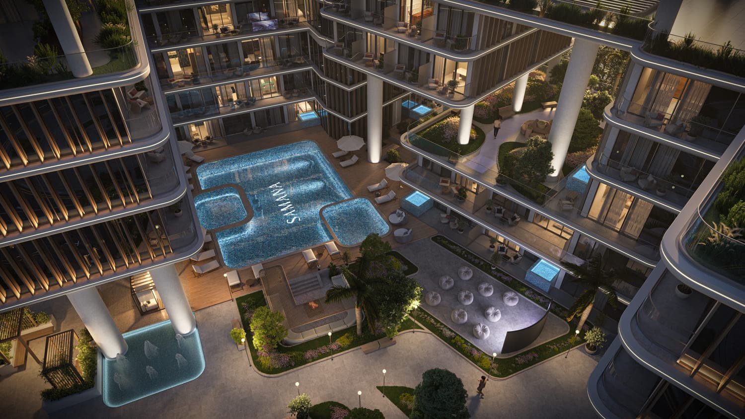Samana Hills South 2 amenity Pool Deck - Dubai Industrial City, Dubai - by Samana