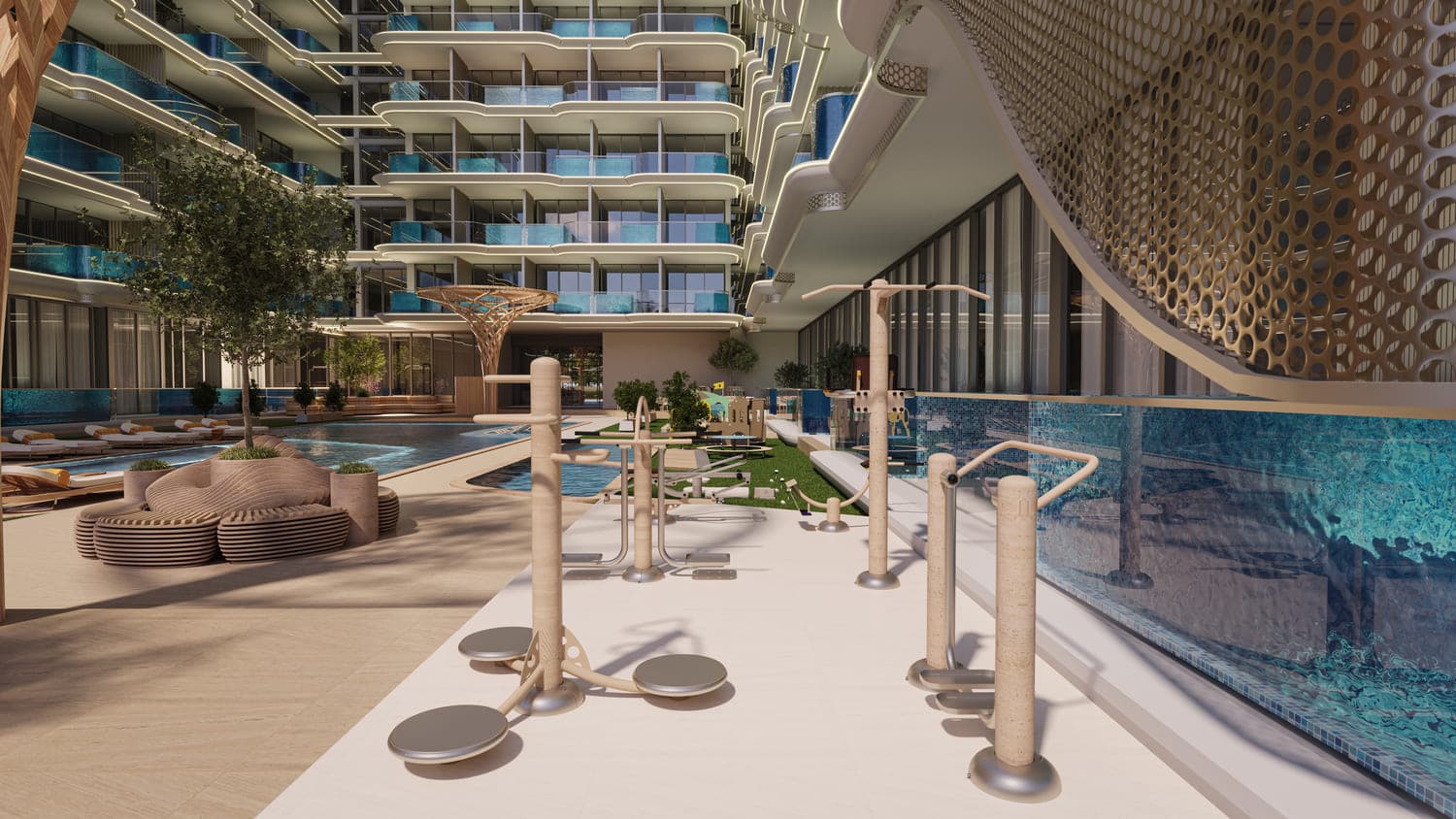 Samana Imperial Garden amenity Outdoor Gym in Arjan, Dubai