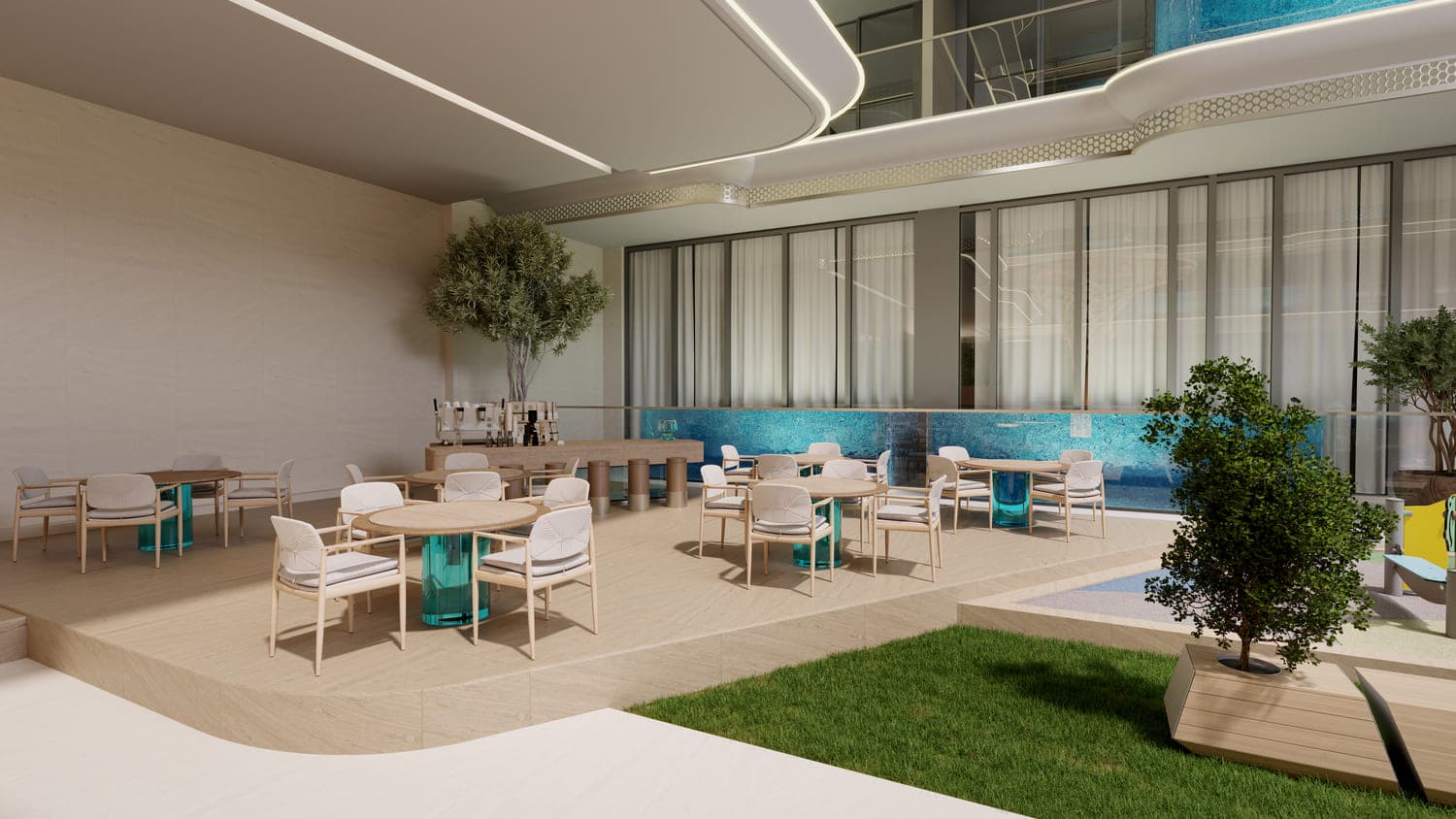 Samana Imperial Garden amenity Outdoor Lounge - Arjan, Dubai - by Samana