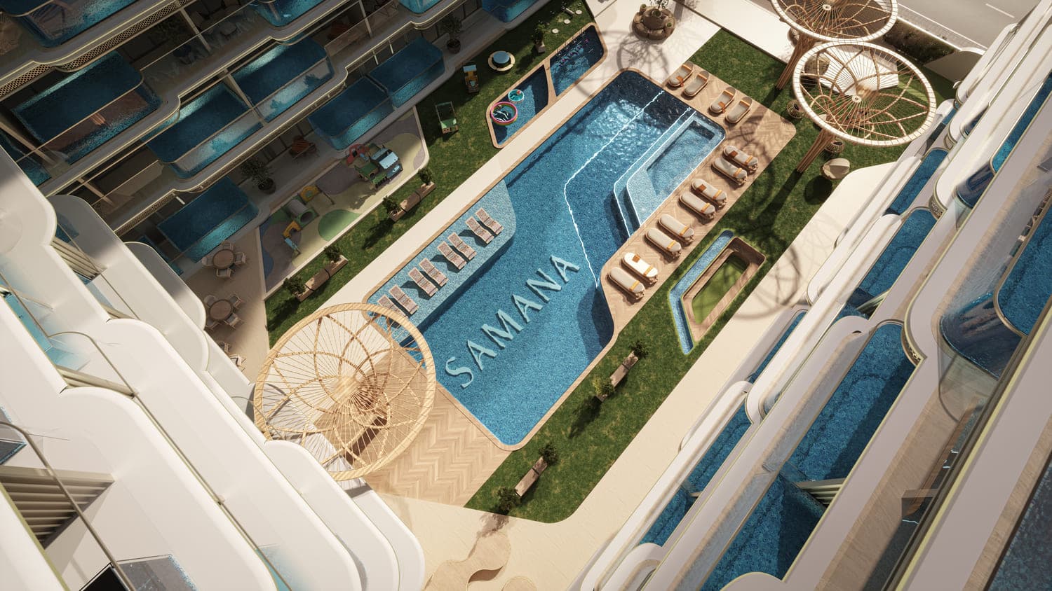 Samana Imperial Garden amenity Swimming Pool - Arjan, Dubai - by Samana