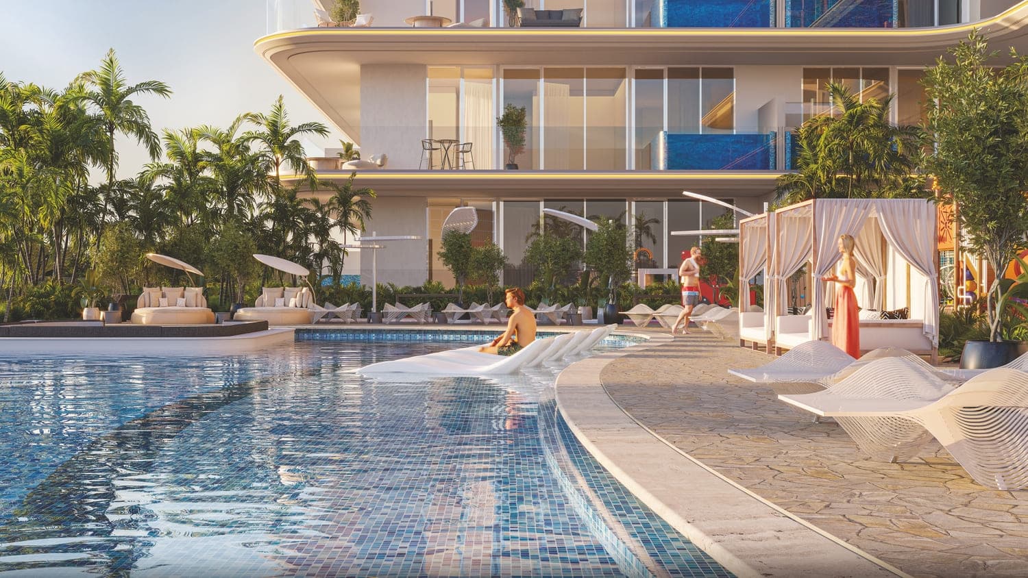 Samana Lake Views amenity Swimming Pool & Jacuzzi - Dubai Production City, Dubai - by Samana