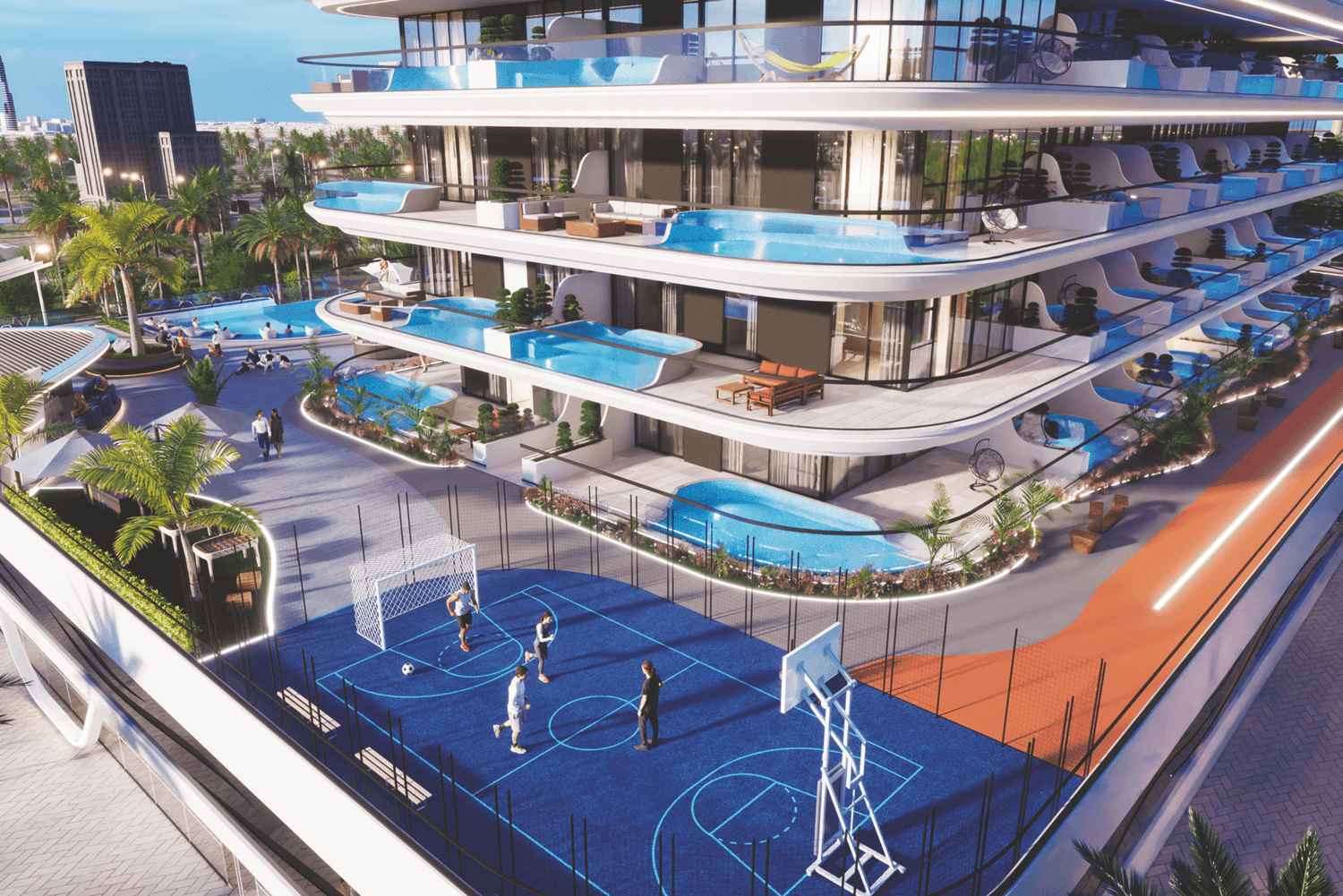 Samana Portofino amenity Basketball Court - Dubai Production City, Dubai - by Samana