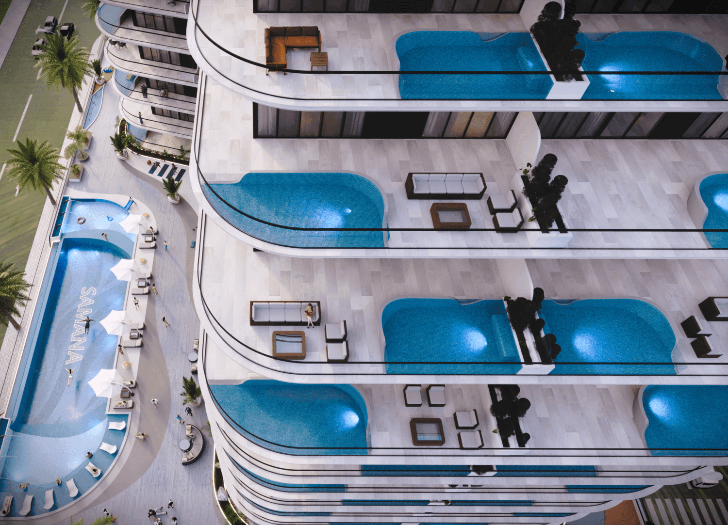 Samana Portofino amenity Private Swimming Pool Apartments - Dubai Production City, Dubai - by Samana