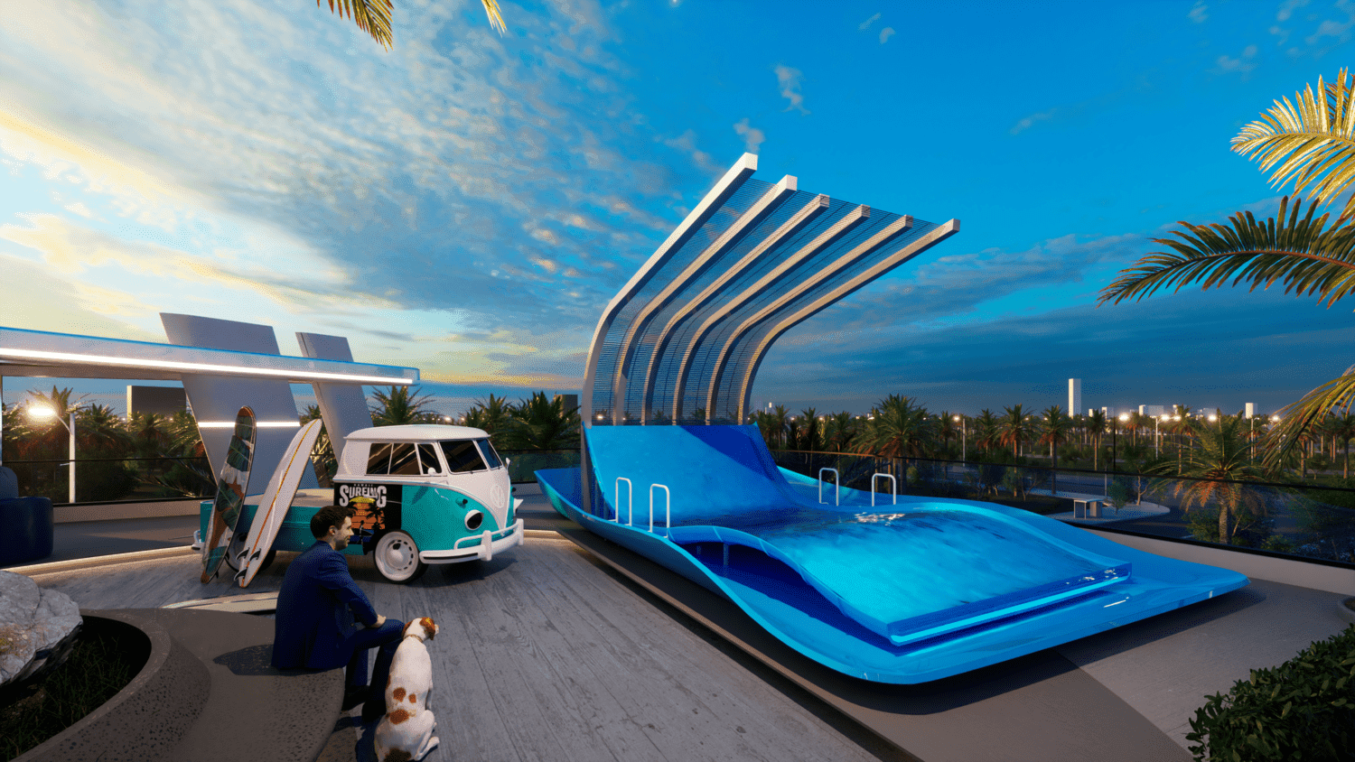 Samana Portofino amenity Surfing Board - Dubai Production City, Dubai - by Samana