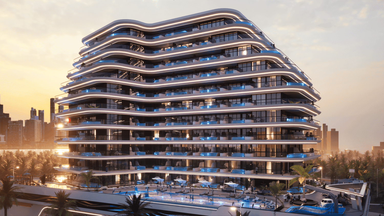 Samana Portofino exterior view - Dubai Production City, Dubai - by Samana