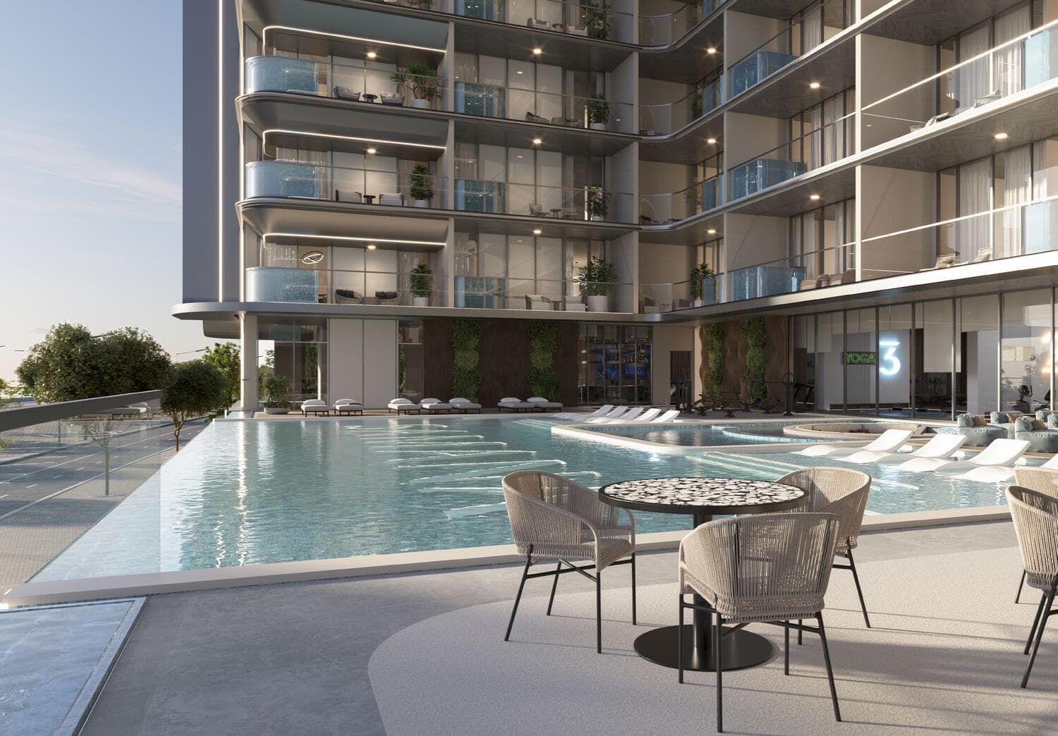 Samana Sky Views amenity Outdoor Swimming Pool - Dubai Production City, Dubai - by Samana
