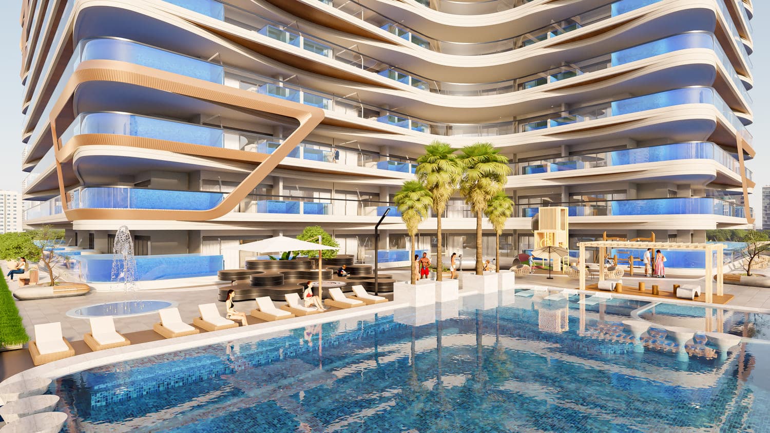 Samana Skyros amenity 2 Pools - Arjan, Dubai - by Samana