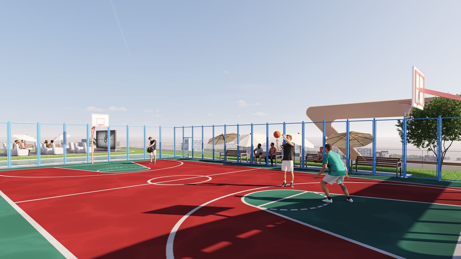 Samana Skyros amenity Basketball Court - Arjan, Dubai - by Samana