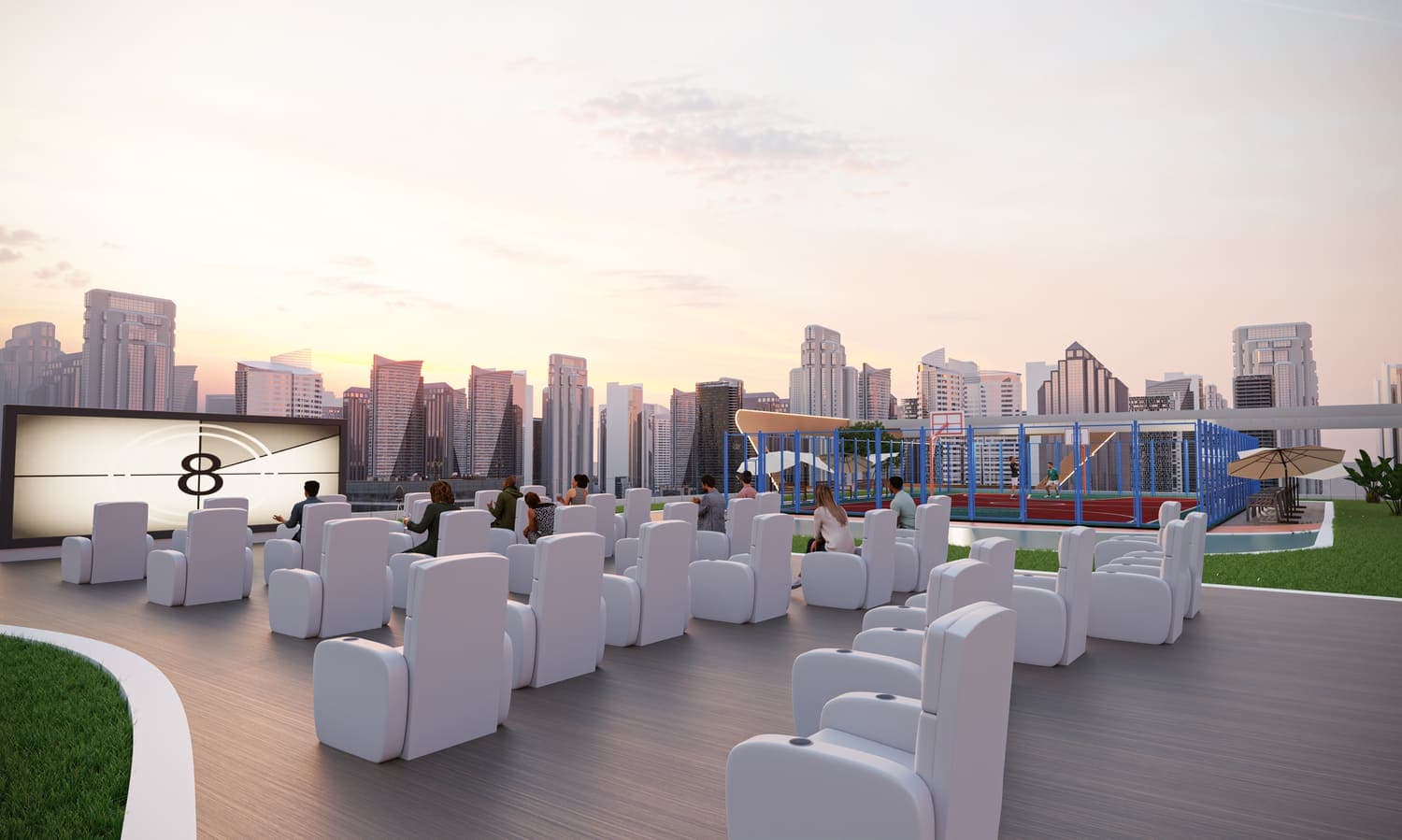 Samana Skyros amenity Outdoor Cinema - Arjan, Dubai - by Samana