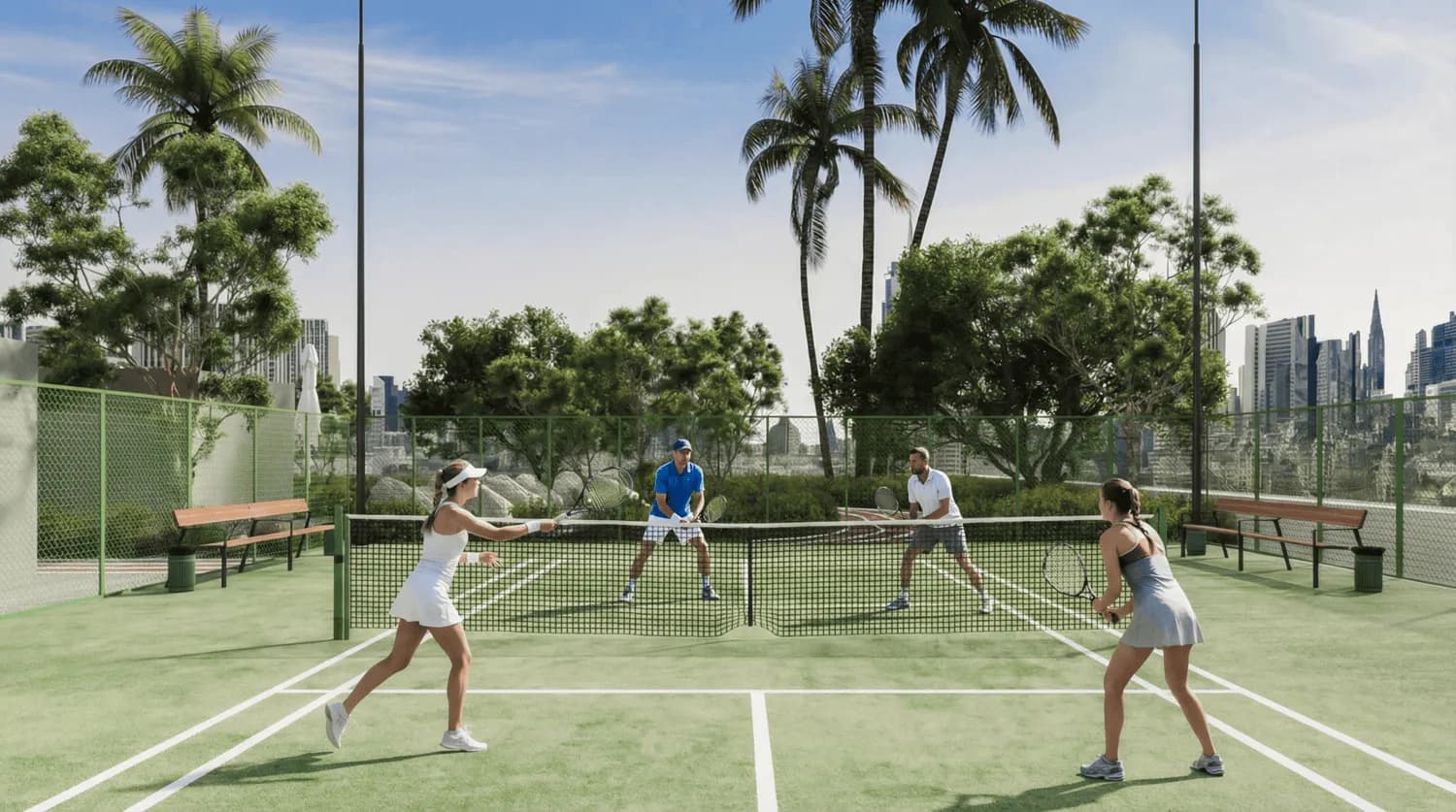 Saray South Residences amenity Tennis Court - Dubai South, Dubai - by Unique Saray