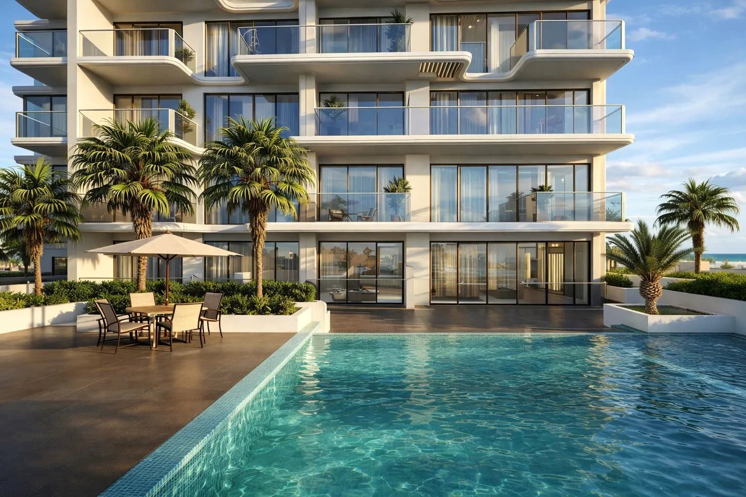 Sea View Residence amenity Swimming Pool - Dubai Islands, Dubai - by Sama Ezdan