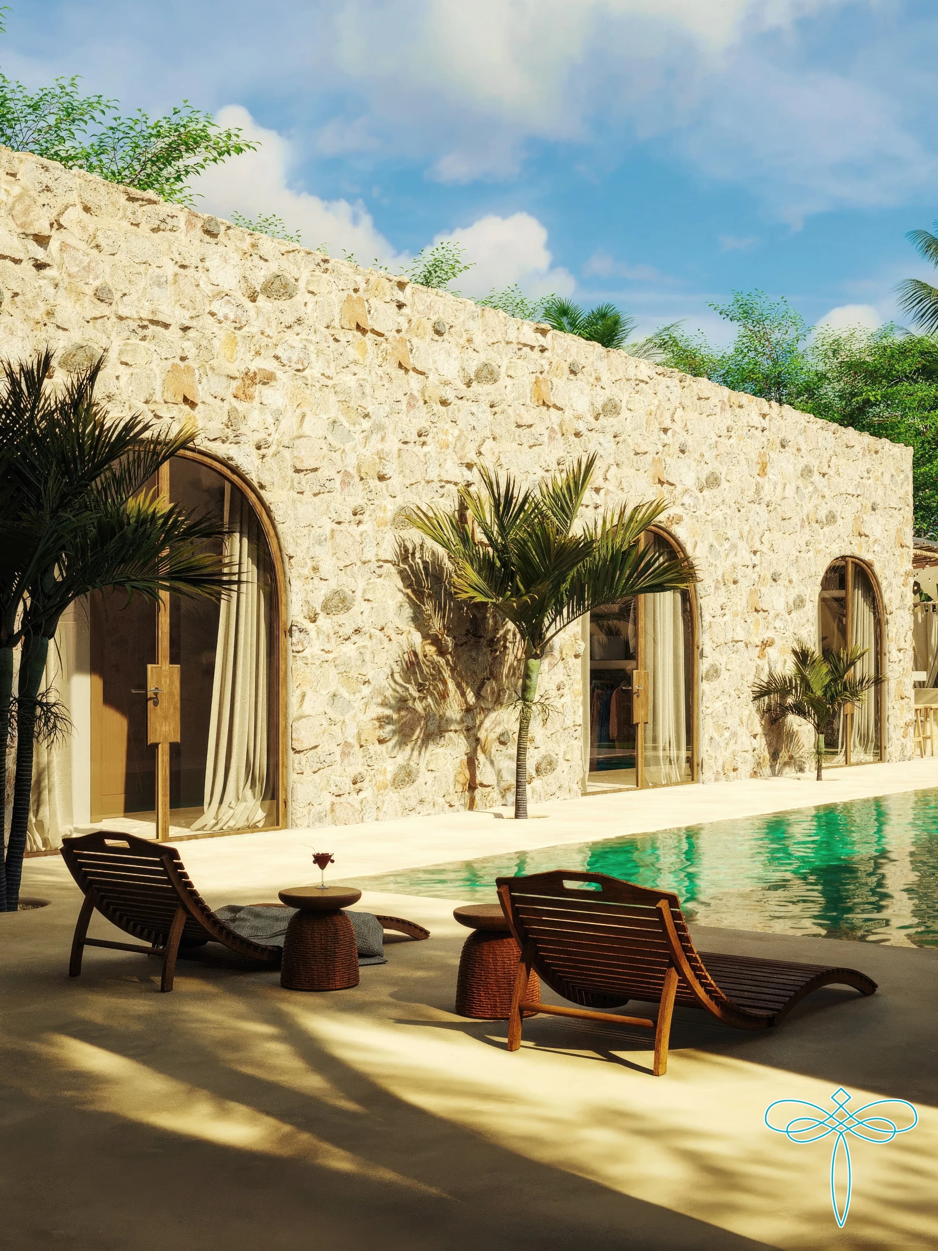 Seafora Villas amenity Pool Deck - Bali, Dubai - by DM Projects