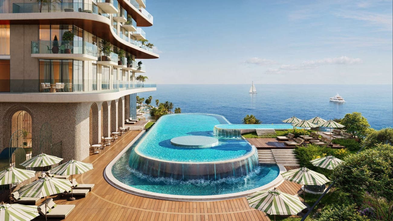 Sensia amenity Terrace With Exquisite Pool - Maritime City, Dubai - by Beyond Developments