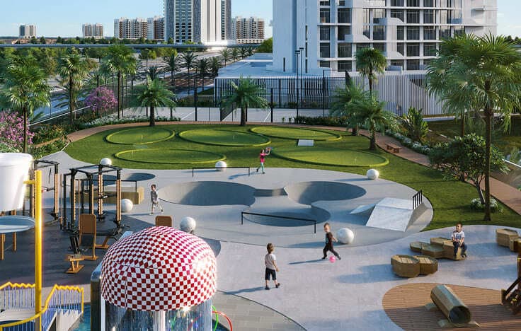 Serene Gardens II amenity Skate Park - Discovery Gardens, Dubai - by Prescott