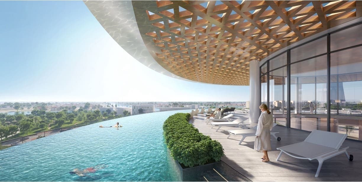 Serenia District West Residence amenity Panoramic Infinity Pool - Jumeirah Islands, Dubai - by Palma Holding