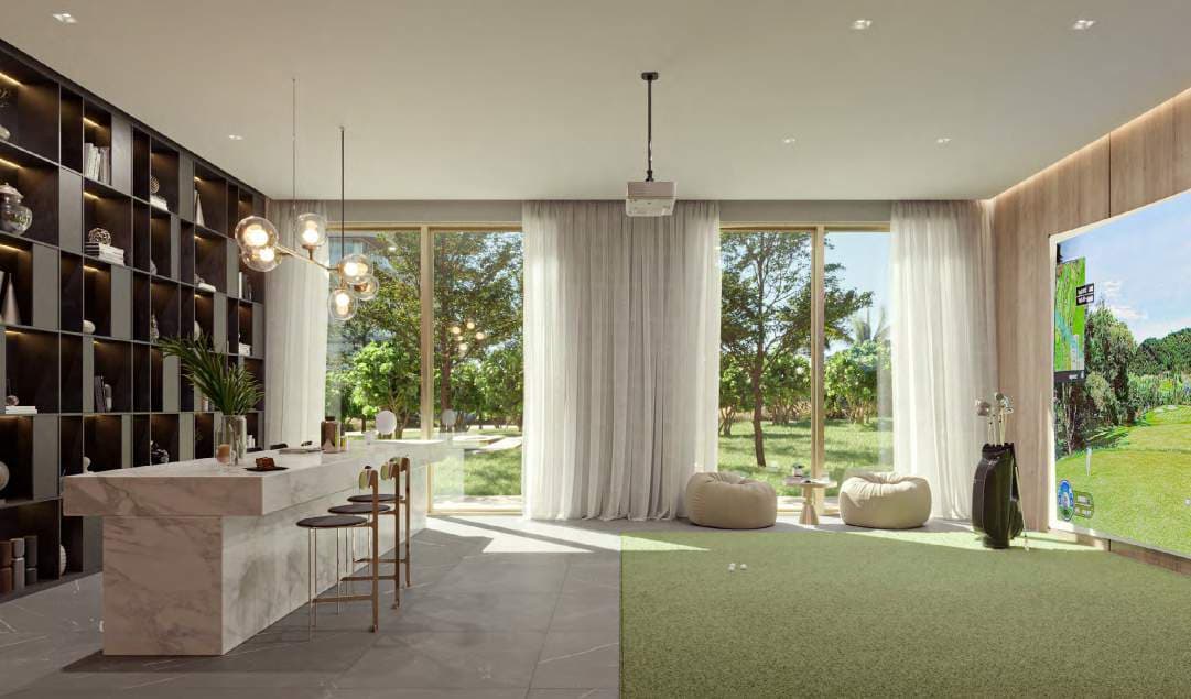 Serenia Living amenity Golf Simulation Lounge - Palm Jumeirah, Dubai - by Palma Holding
