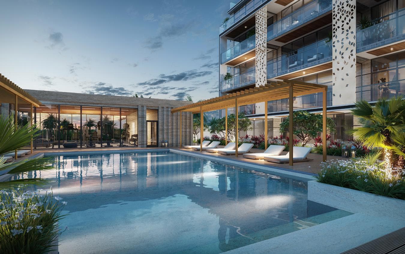 Sereno Residences amenity Swimming Pool in JVC (Jumeirah Village Circle), Dubai, by Svarn Development