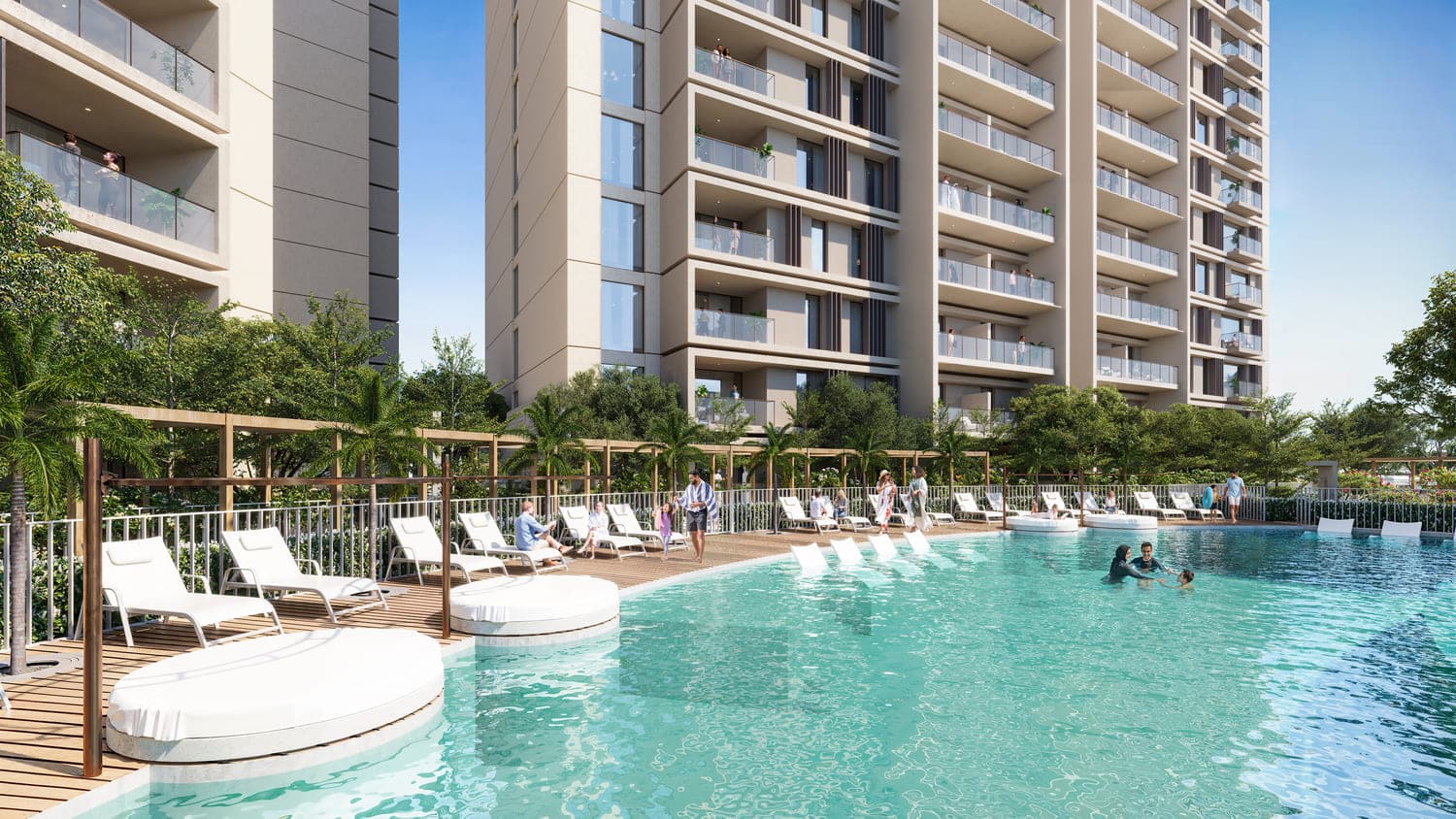 Sidr Residences amenity Swimming Pools - Dubai Expo City, Dubai - by Expo City Development
