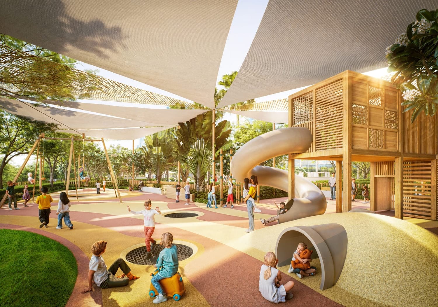 Sierra by Iman amenity Outdoor Kid’S Play Area - Dubai Motor City, Dubai - by Iman Developers