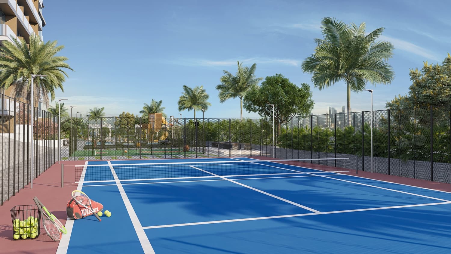 Sky Hills Residence 2 amenity Tennis Court - JVC (Jumeirah Village Circle), Dubai - by HRE Development