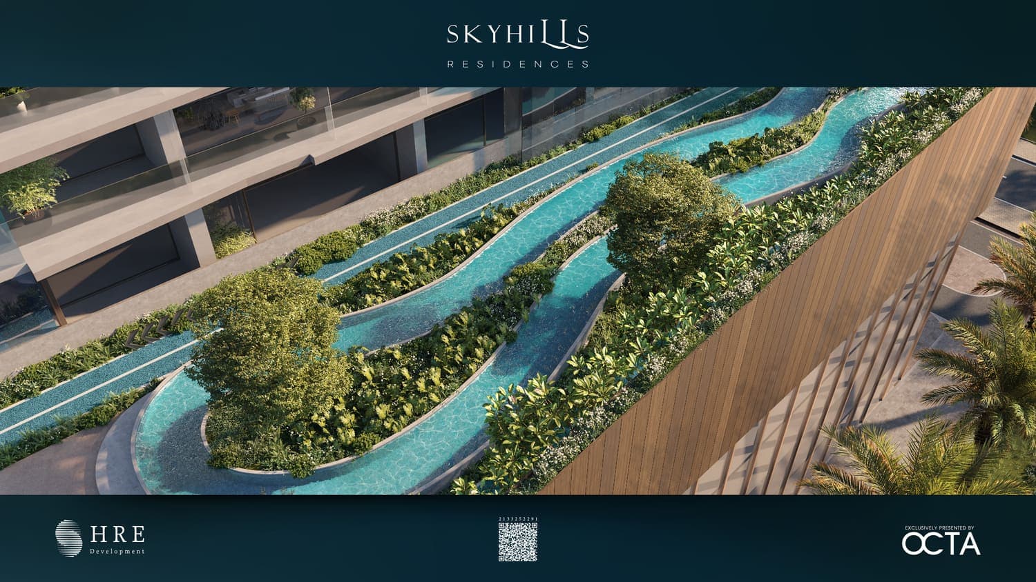 Sky Hills Residence amenity Lazy River Pool - Dubai Science Park, Dubai - by HRE Development