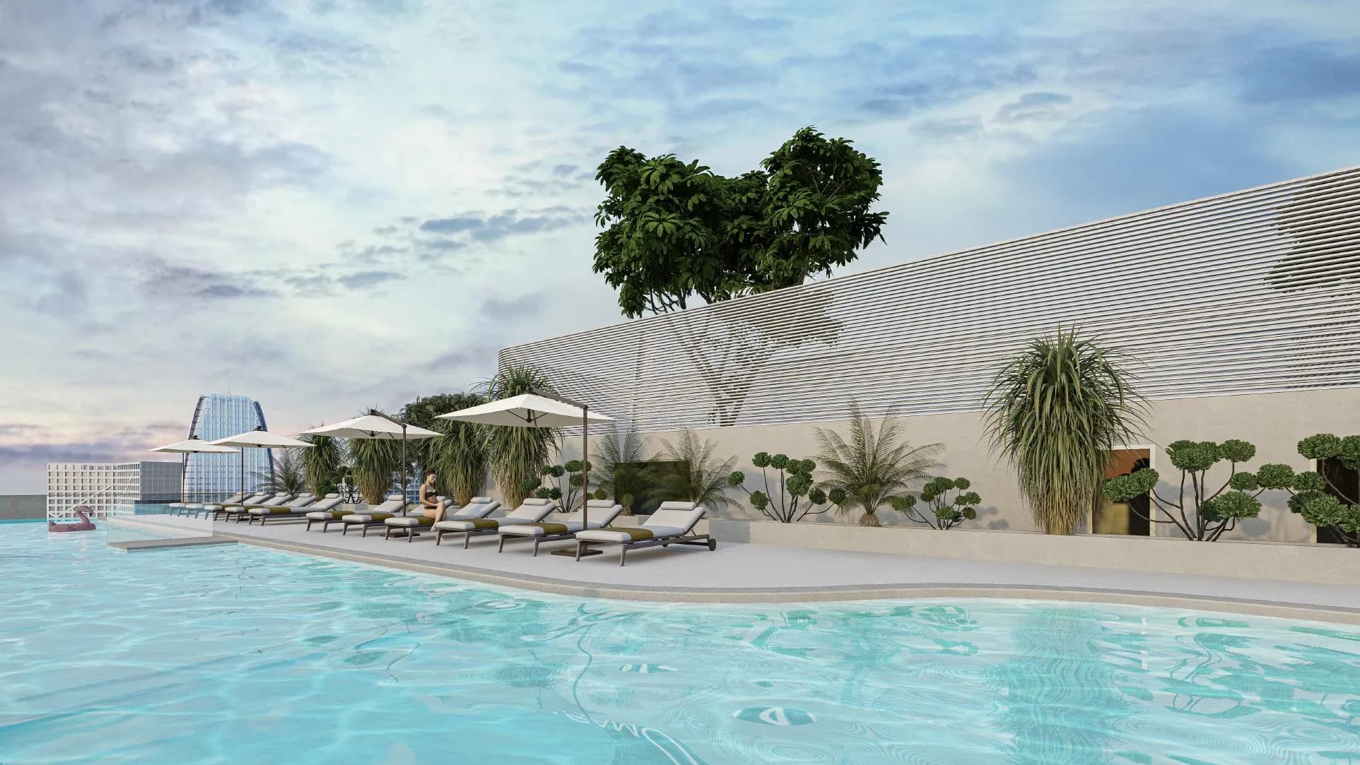 Sky Line by Peace Homes amenity Rooftop Lounge & Infinity Pool - Dubai Residence Complex, Dubai - by Peace Homes Development