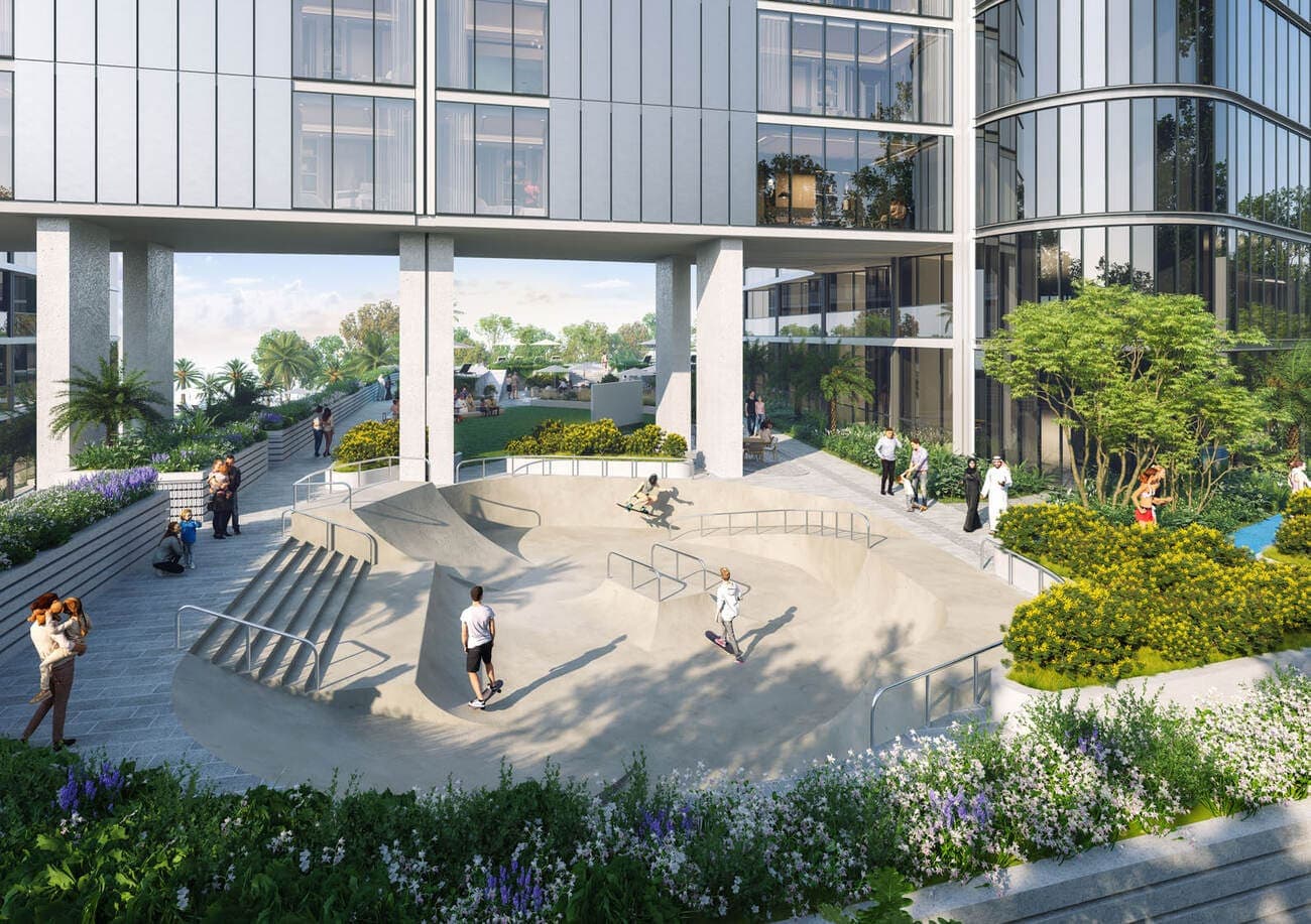 Skyvue Solair amenity Skateboarding Park in Sobha Hartland 2, Dubai, by Sobha