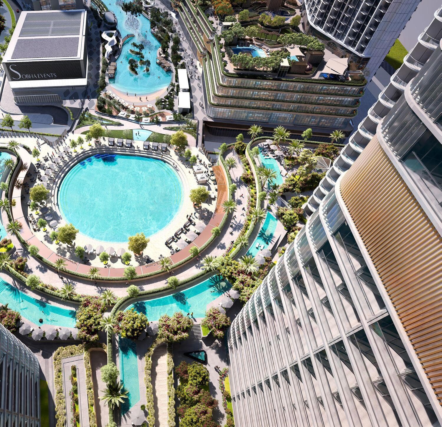 Skyvue Stellar amenity Central Water Feature - Sobha Hartland 2, Dubai - by Sobha