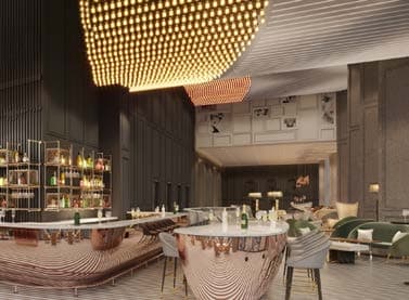 SLS Dubai Hotels and Residences amenity Sky Lobby & Mixology Lounge Bar in Business Bay, Dubai, by WOW RED
