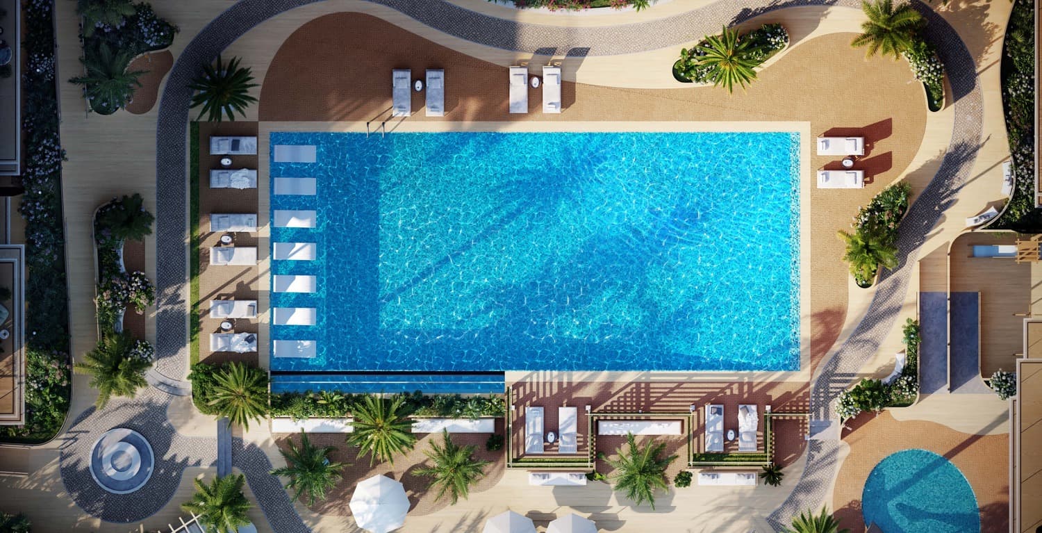 Sola Residences amenity Pool - Jebel Ali Village, Dubai - by Centurion