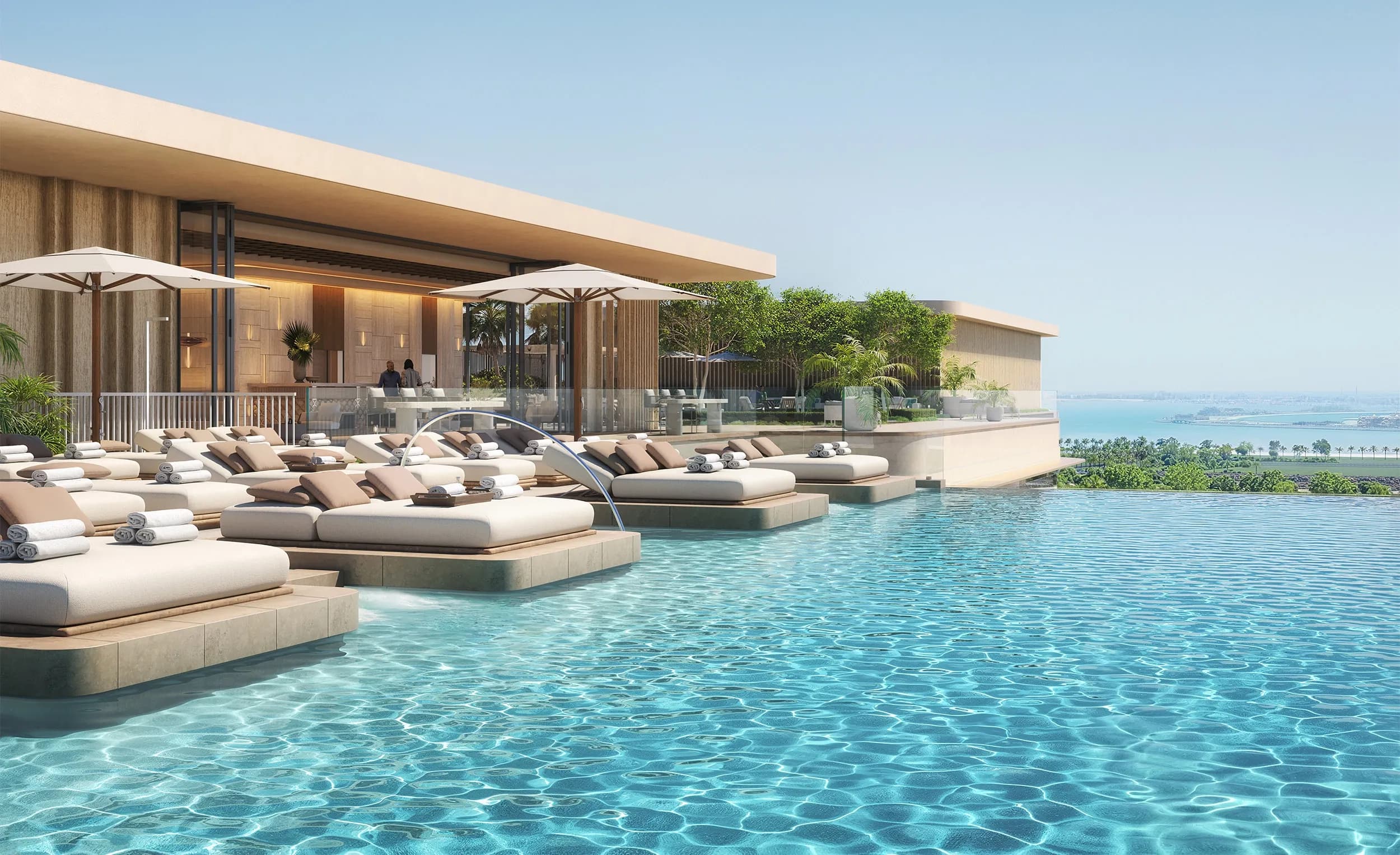 Soléva Beach Residences amenity Floating Daybeds - Al Marjan Island, Dubai - by Al Huzaifa Properties