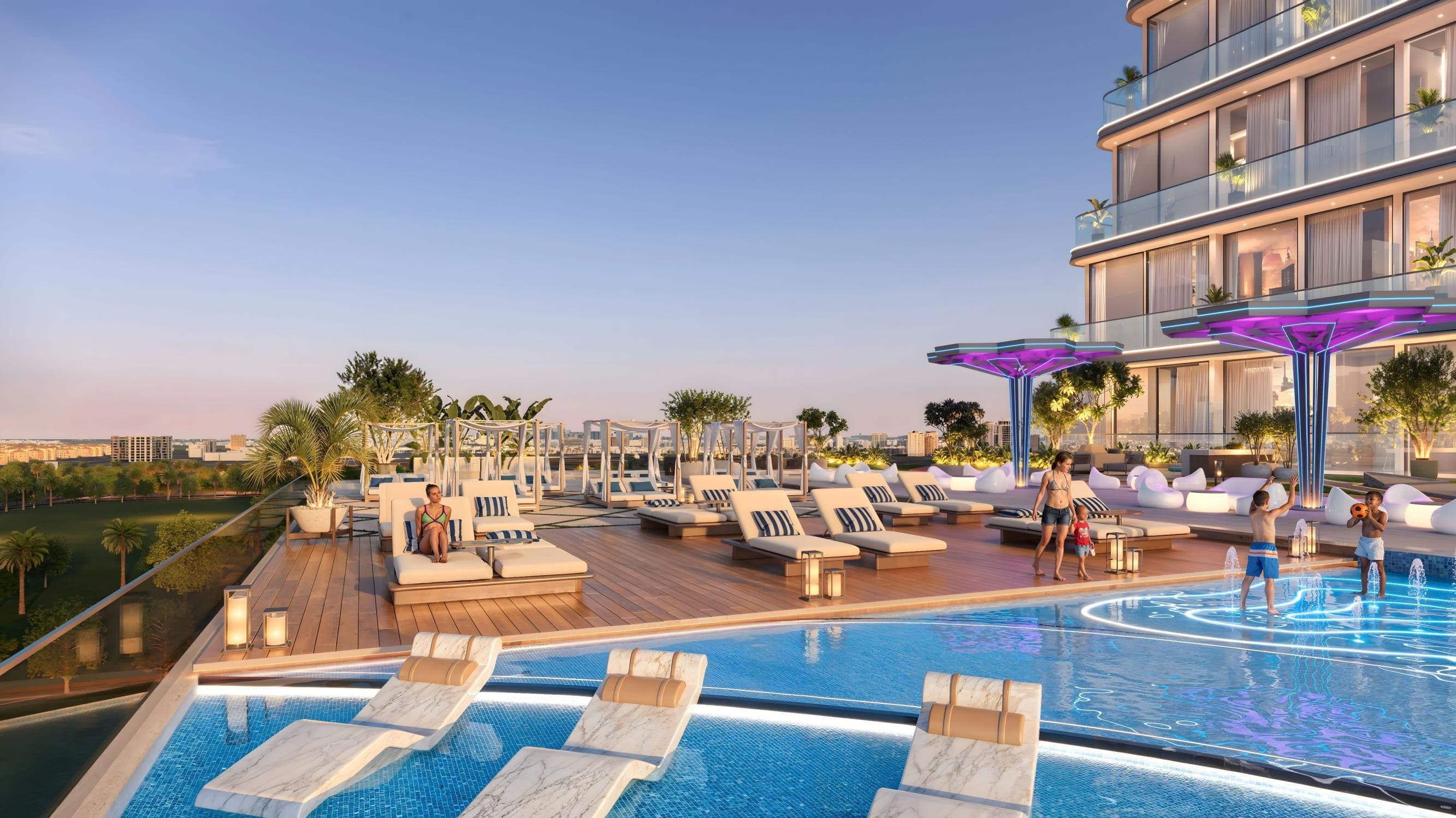 Sparklz amenity Pool Deck - Jebel Ali Village, Dubai - by Danube
