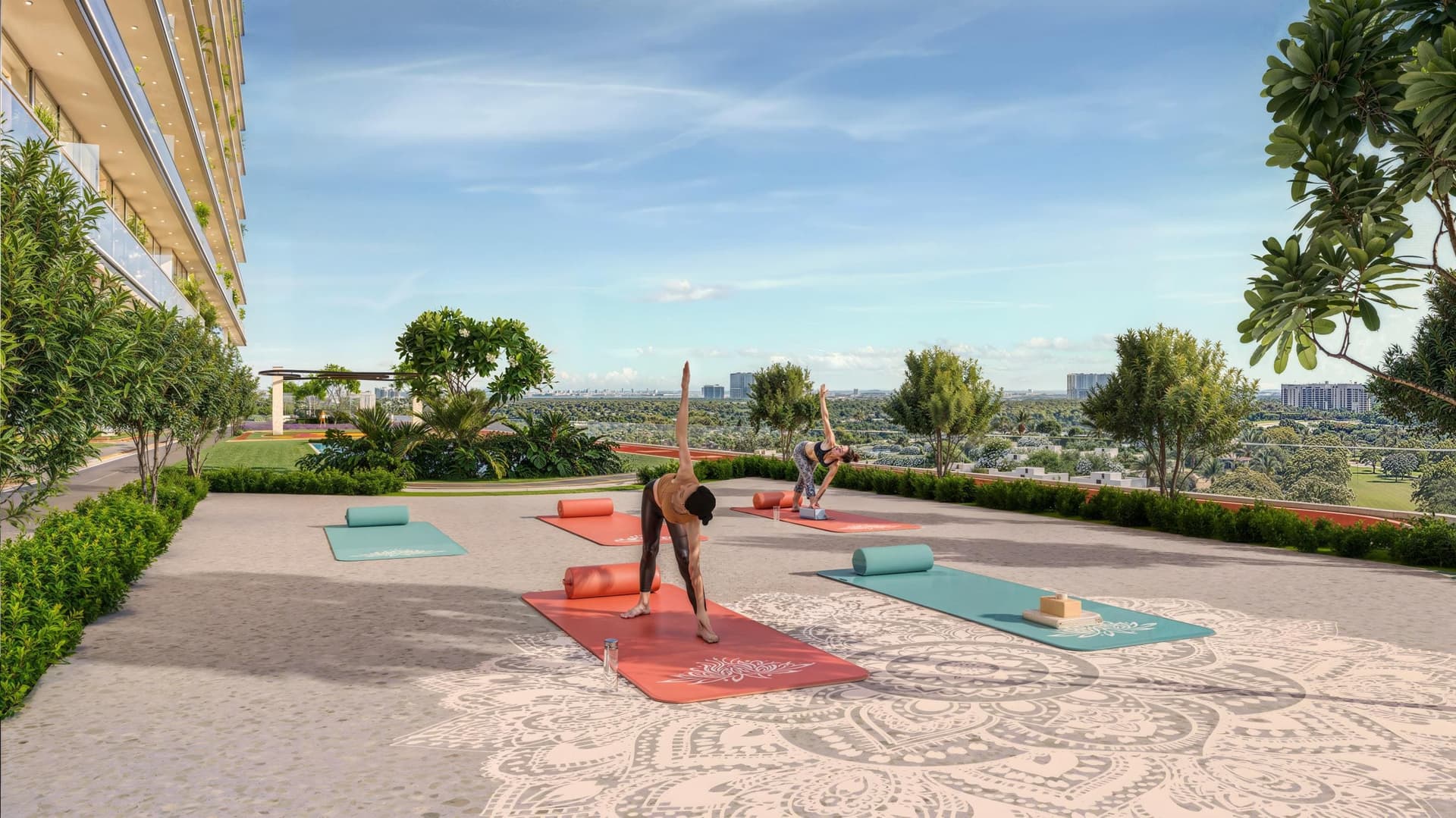Sparklz amenity Yoga Deck in Jebel Ali Village, Dubai, by Danube