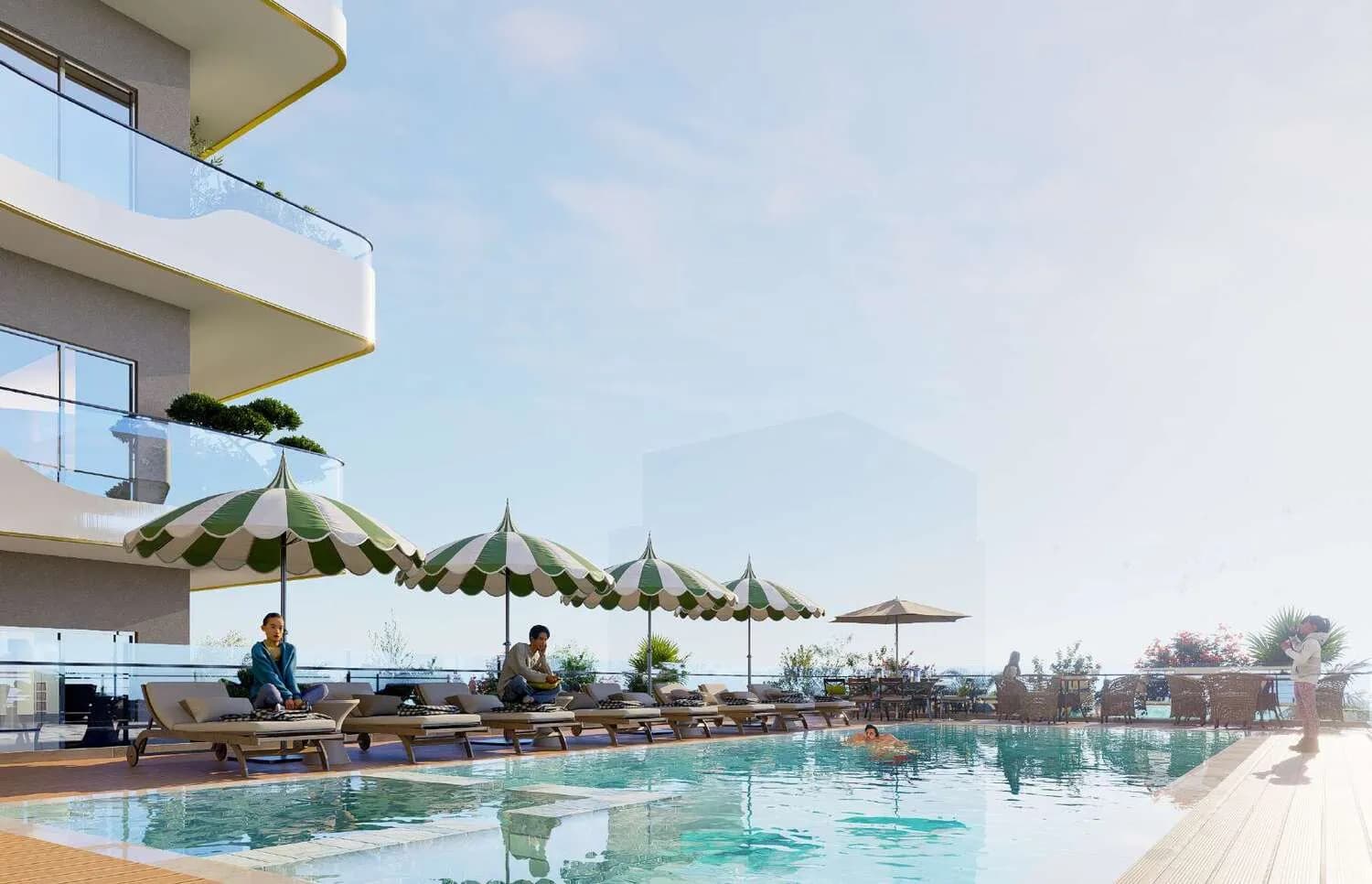 Sports View 2 amenity Swimming Pool - Warsan 4, Dubai - by HZ DEVELOPMENT