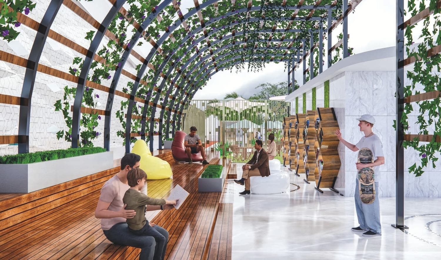 Sportz amenity Roof Top Library in Dubai Sports City, Dubai, by Danube