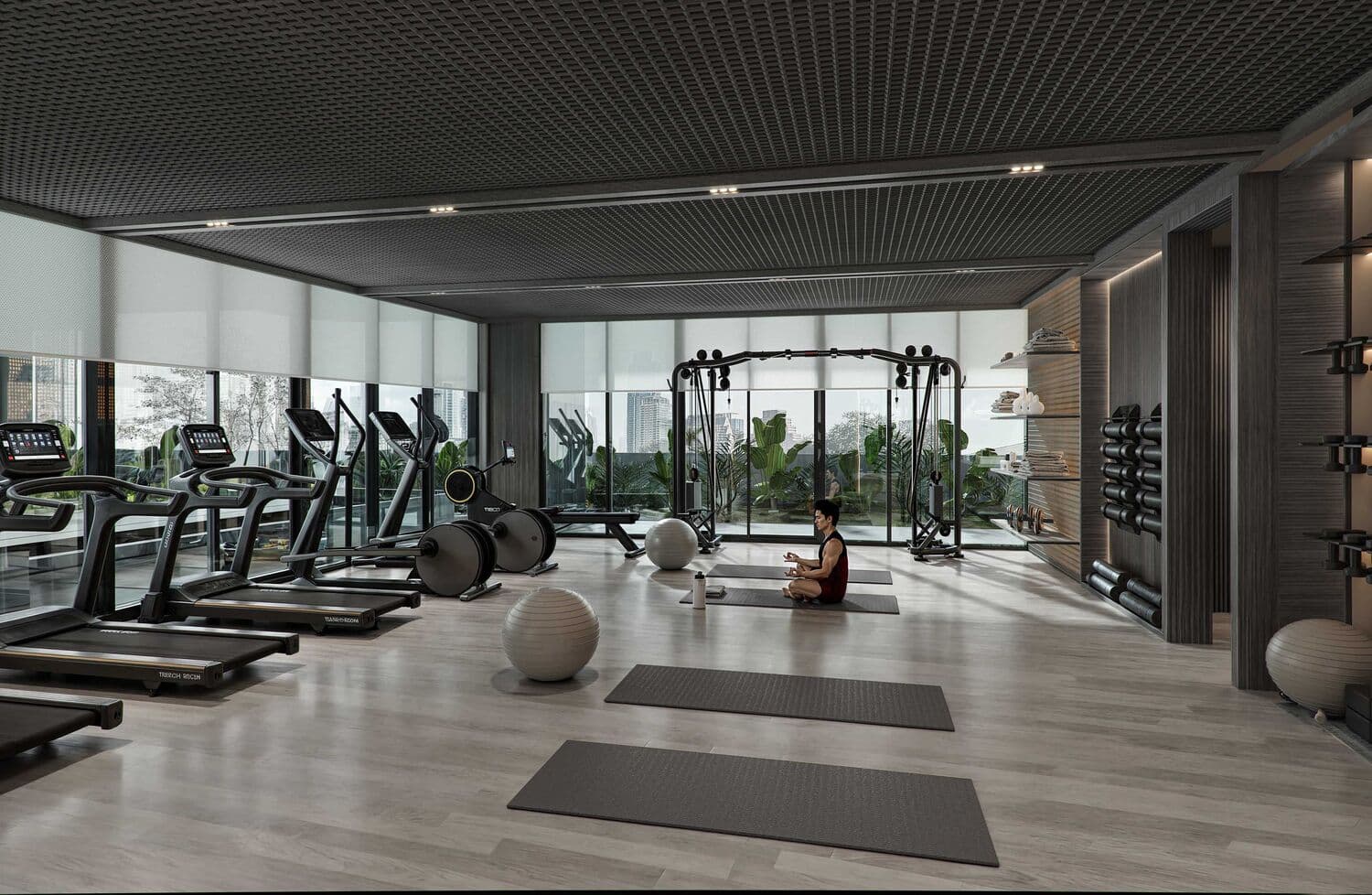 SquareX One amenity Indoor & Outdoor Gym - JVC (Jumeirah Village Circle), Dubai - by Tasmeer Indigo Properties