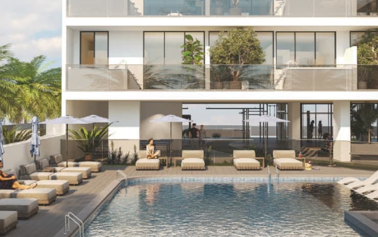 SquareX Residence amenity Swimming Pool & Sunbathing Area - JVC (Jumeirah Village Circle), Dubai - by Tasmeer Indigo Properties